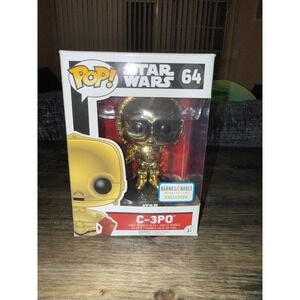 Funko Pop Star Wars C-3PO Unisex OS Gold New Barnes & Noble Exclusive 64 Red Arm